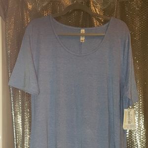 NWT NEW LULAROE Perfect T Shirt 2X Cotton Blue